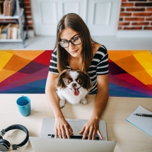 Woman working from home